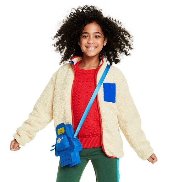 Kids' Contrast Pocket Sherpa Jacket - LEGO Collection x Target Cream L Large - Picture 1 of 8